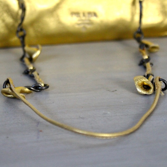 VINTAGE Late 1990s - 2000s Prada Lambskin Fold-over Chain Bag - Picture 2 of 10